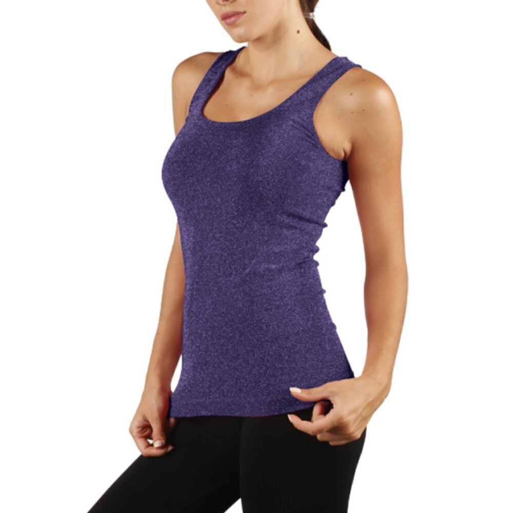 LAST TANGO Blue Metallic Sparkle 1391 - Lurex Scoop Tank